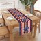 Patriotic 72-inch linen table runner, red, white, and blue design.